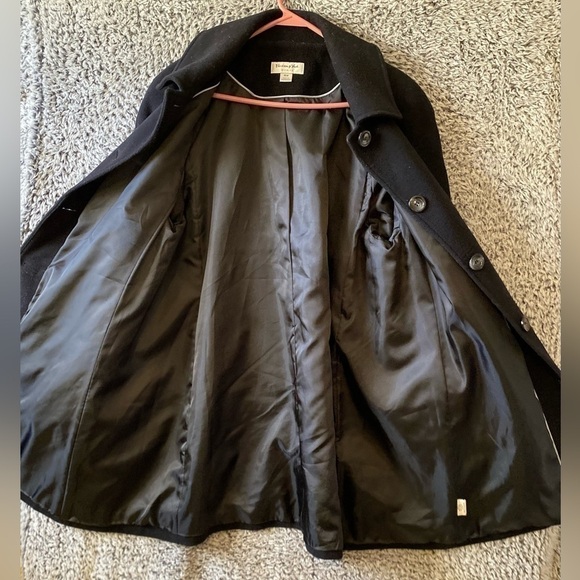 Preston & York Black 100% Wool Single Breasted Button Up Winter Coat Size 16 W - Picture 7 of 10